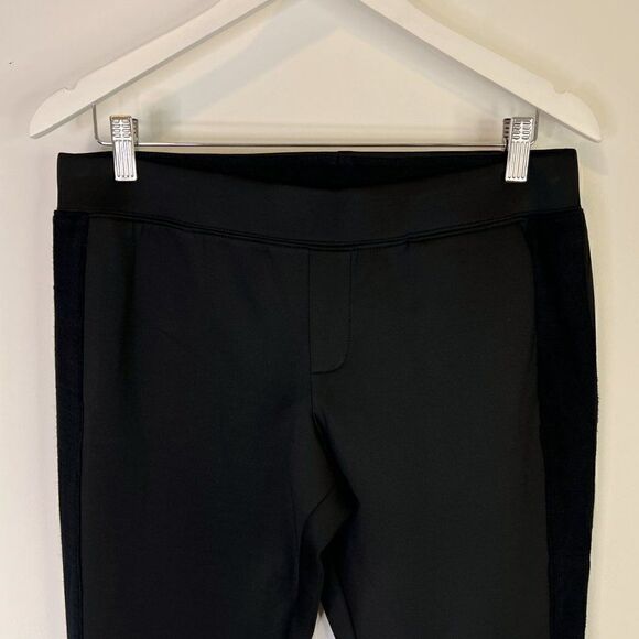 Pam and Gela Black Neoprene Pants with Knit Side Panel - Picture 3 of 7